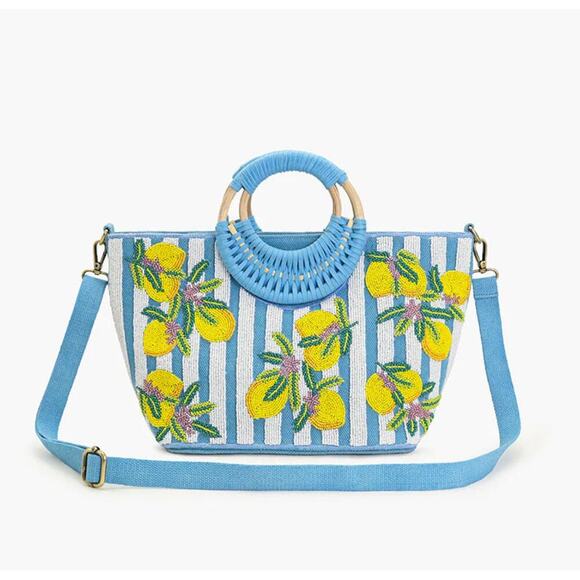 LIMONCELLO STRIPE TOTE BAG - Picture 1 of 7